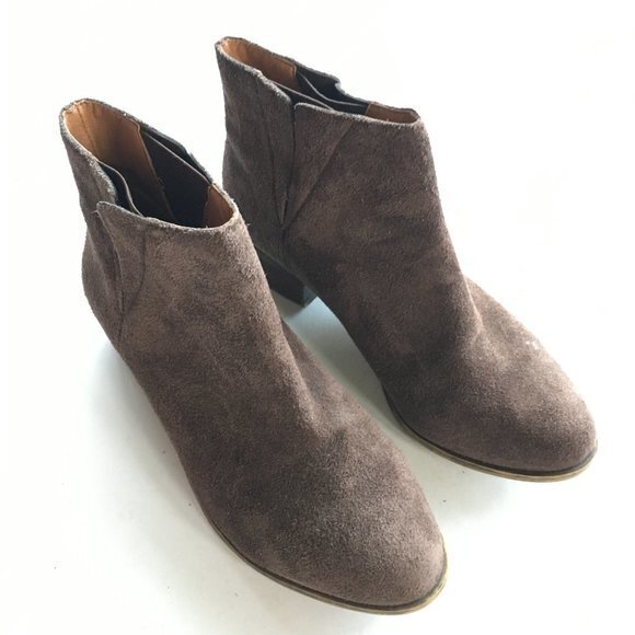 Lucky Brand Benissa Booties Ankle Boots Brown Suede Leather Womens Size … - Picture 3 of 9